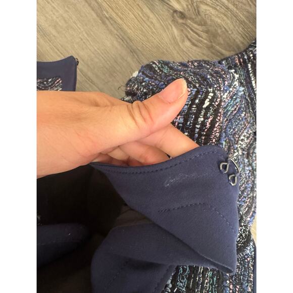 DVF Tweed Jacket & Skirt Set Blue Metallic Women’s Suit Size 2/0 Elegant Chic - Picture 12 of 16